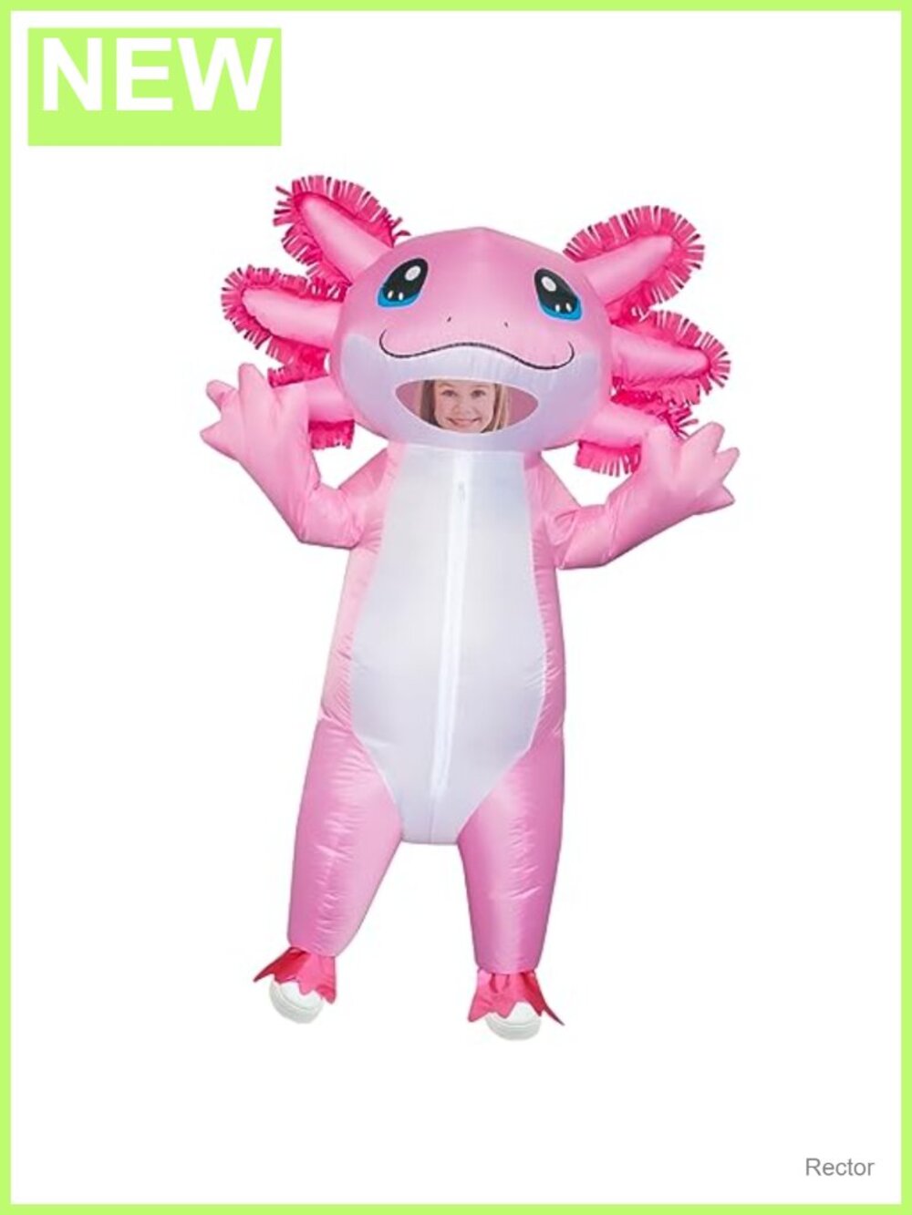 Kids Inflatable Axolotl Costume Halloween Pink Blow Up Suit